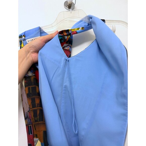 Alice + Olivia Clyde Shift Mini Dress Italian Landscape Rainbow Buildings 8 - Picture 15 of 15